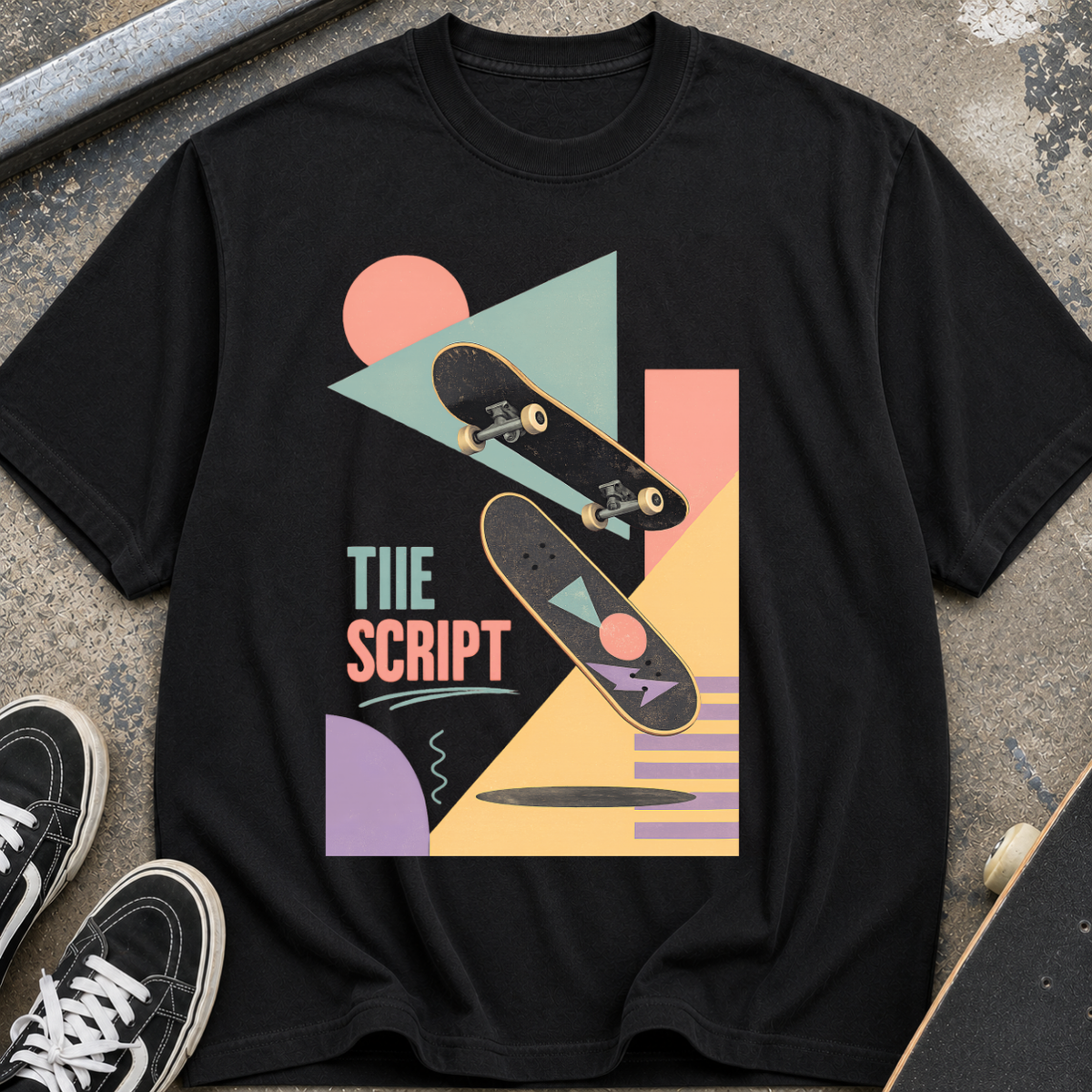 Skateboard Retro Geometric T-Shirt
