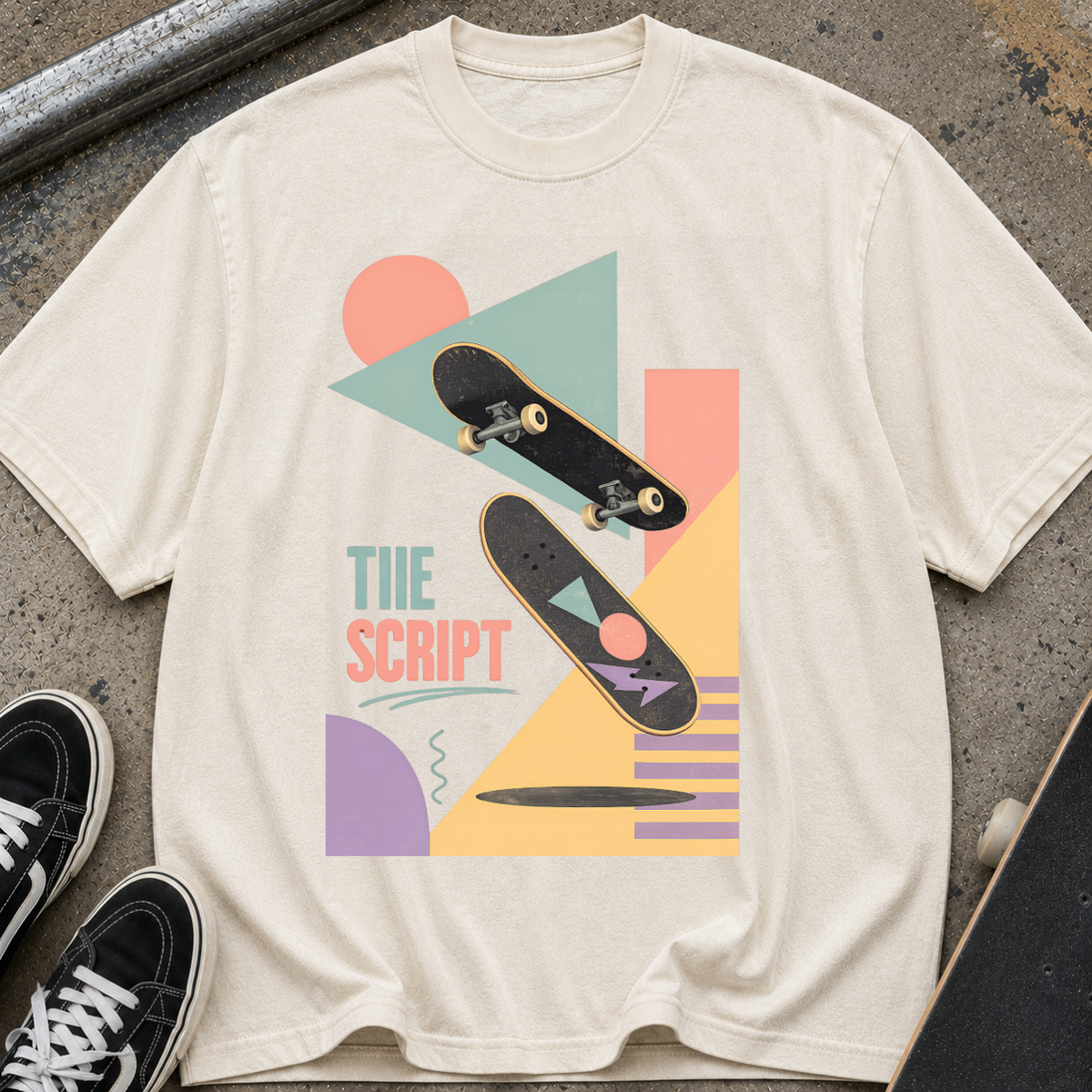 Skateboard Retro Geometric T-Shirt