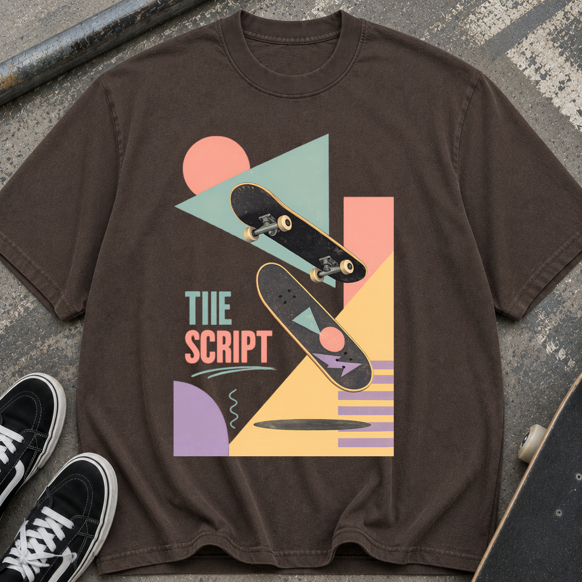 Skateboard Retro Geometric T-Shirt