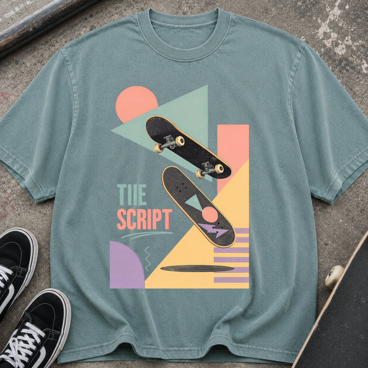 Skateboard Retro Geometric T-Shirt