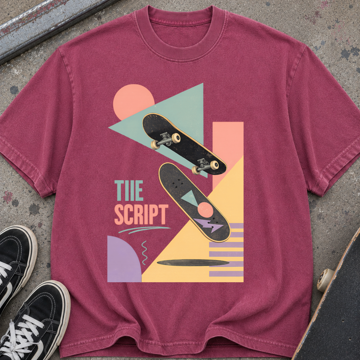 Skateboard Retro Geometric T-Shirt