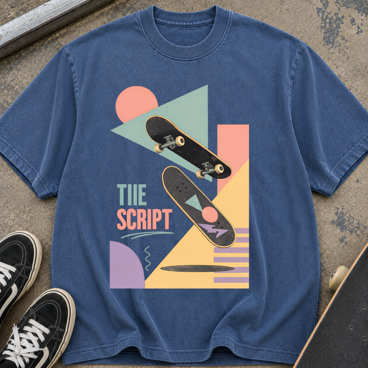 Skateboard Retro Geometric T-Shirt