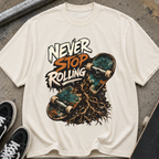 Never Stop Rolling Skateboard T-Shirt