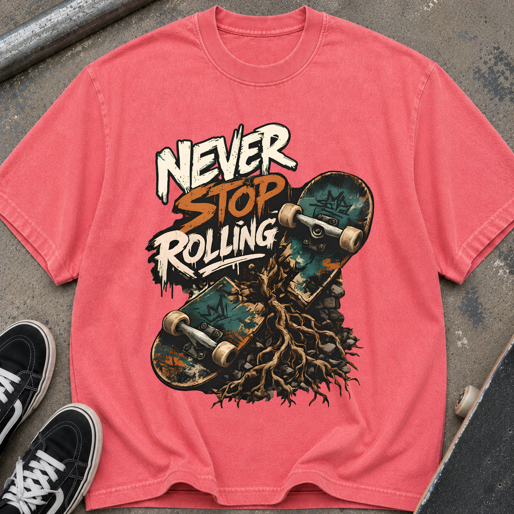 Never Stop Rolling Skateboard T-Shirt