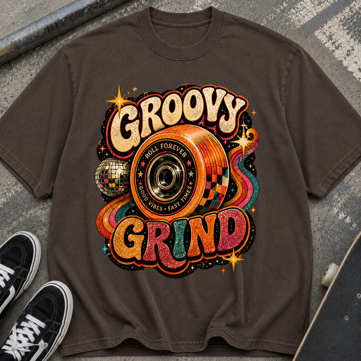 Groovy Grind Retro Vinyl T-Shirt