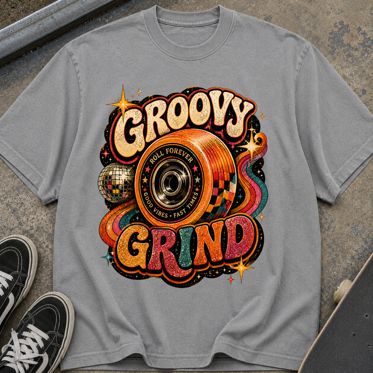 Groovy Grind Retro Vinyl T-Shirt