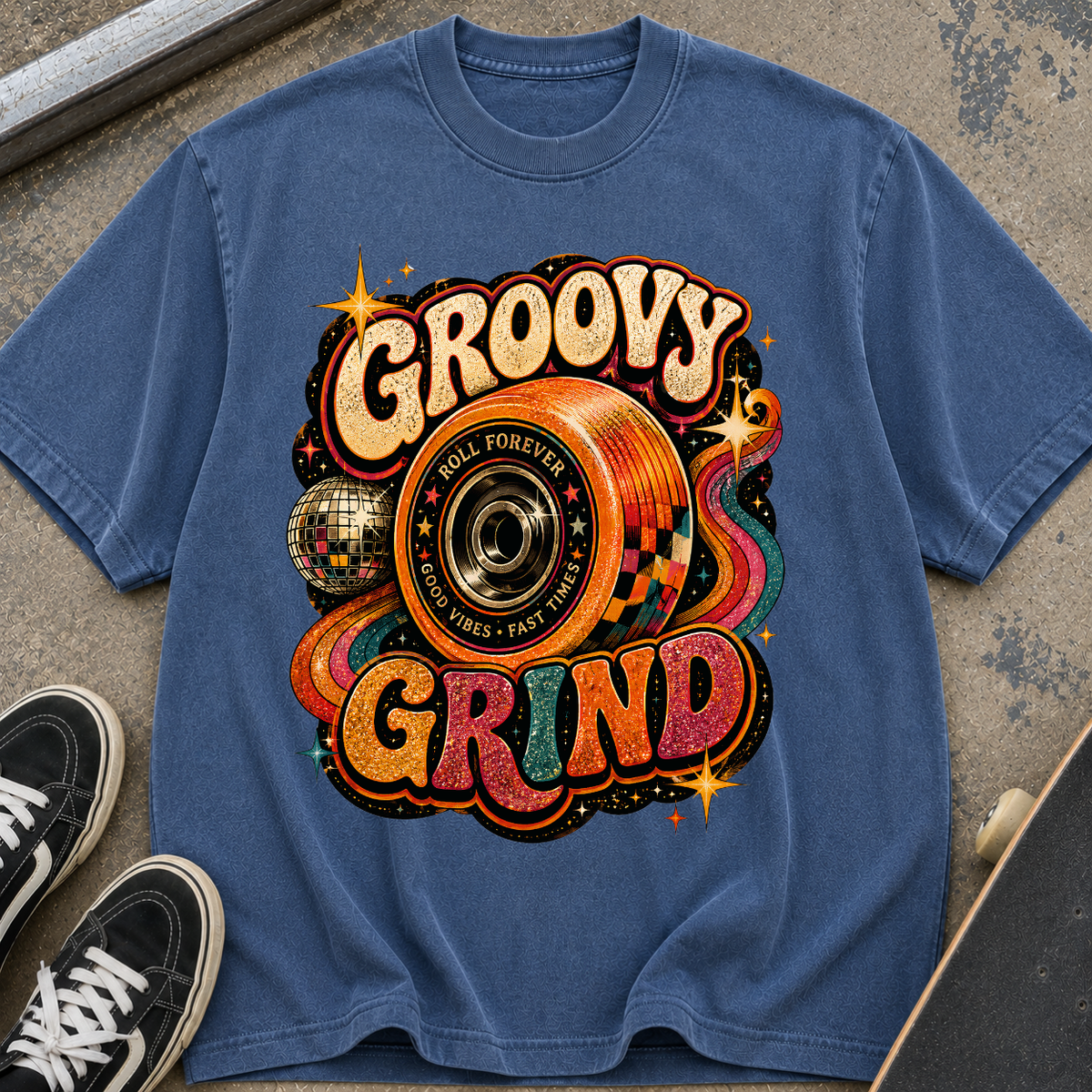 Groovy Grind Retro Vinyl T-Shirt