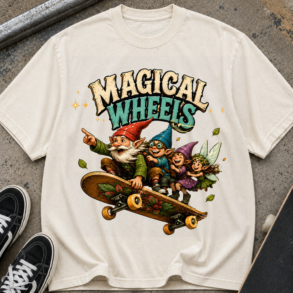 Magical Wheels Skateboard Gnomes T-Shirt