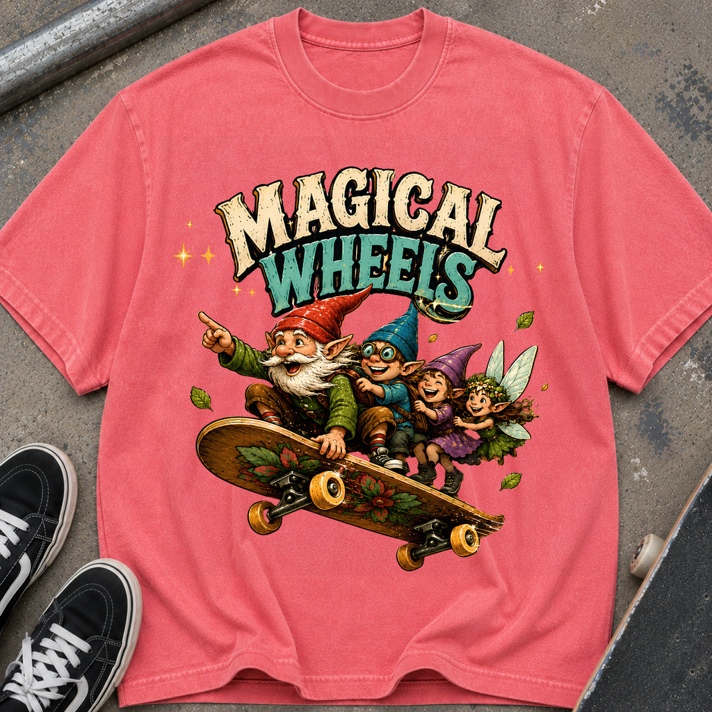 Magical Wheels Skateboard Gnomes T-Shirt
