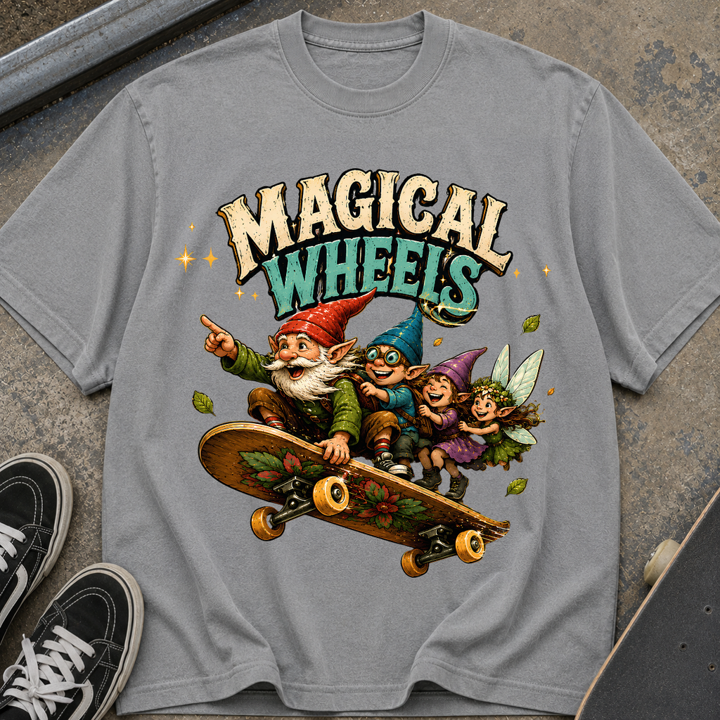 Magical Wheels Skateboard Gnomes T-Shirt