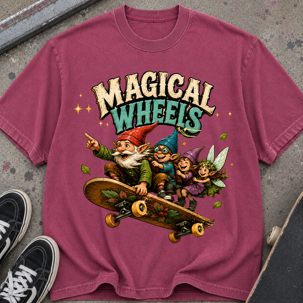 Magical Wheels Skateboard Gnomes T-Shirt
