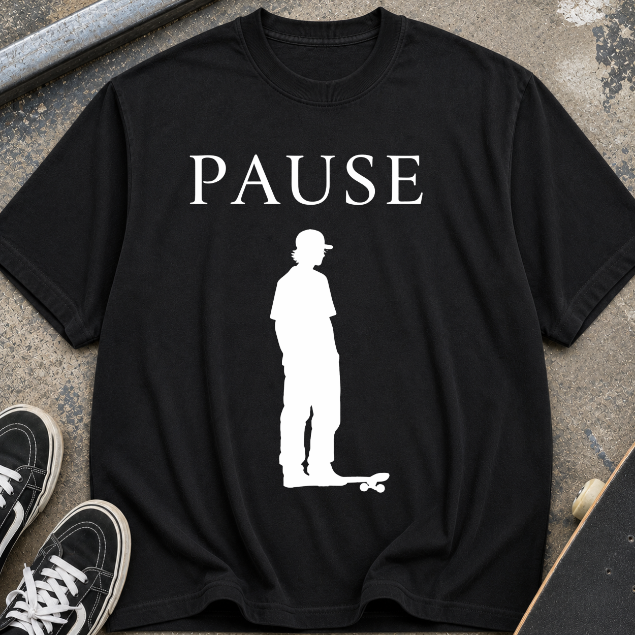 Pause Skateboard Silhouette T‑Shirt