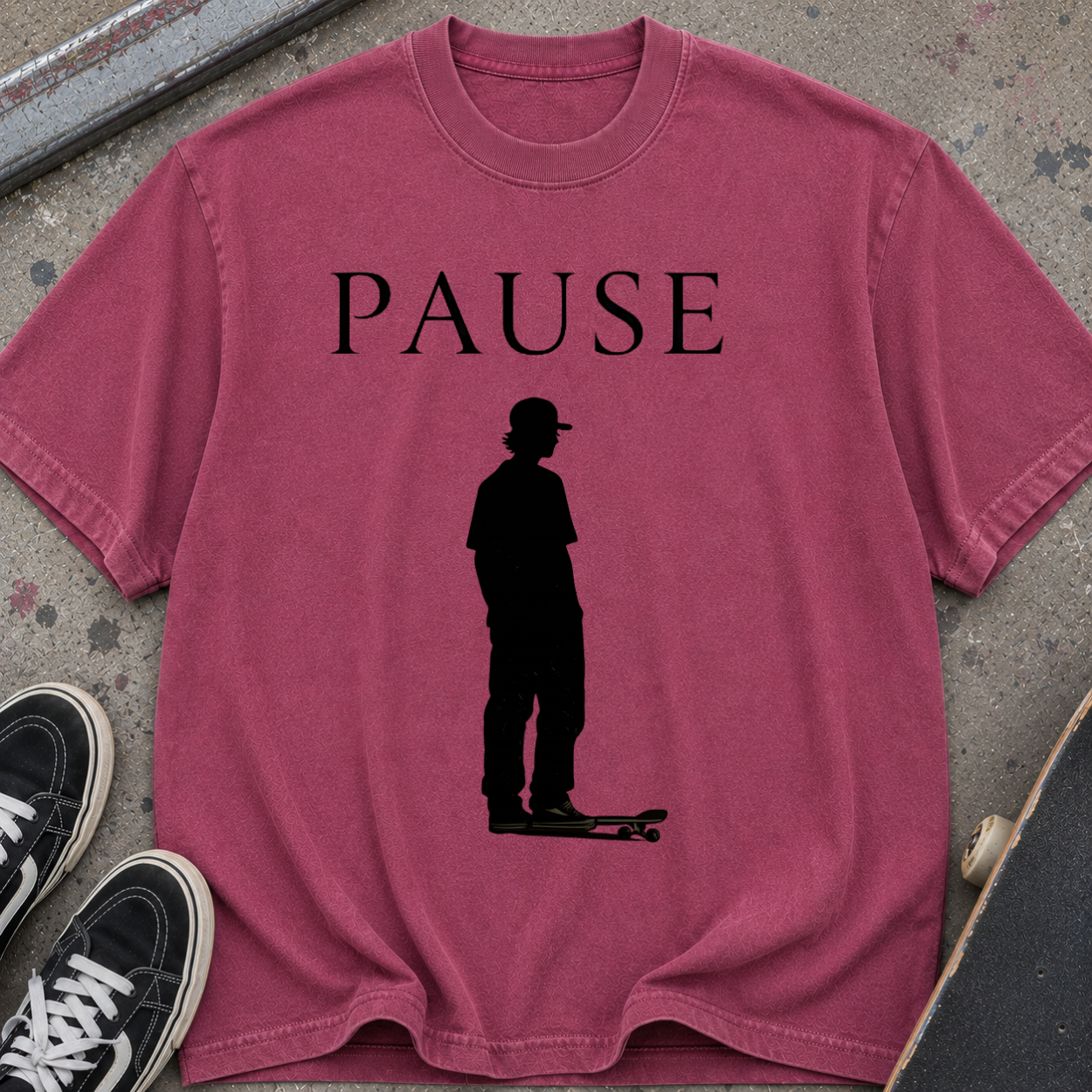 Pause Skateboard Silhouette T‑Shirt