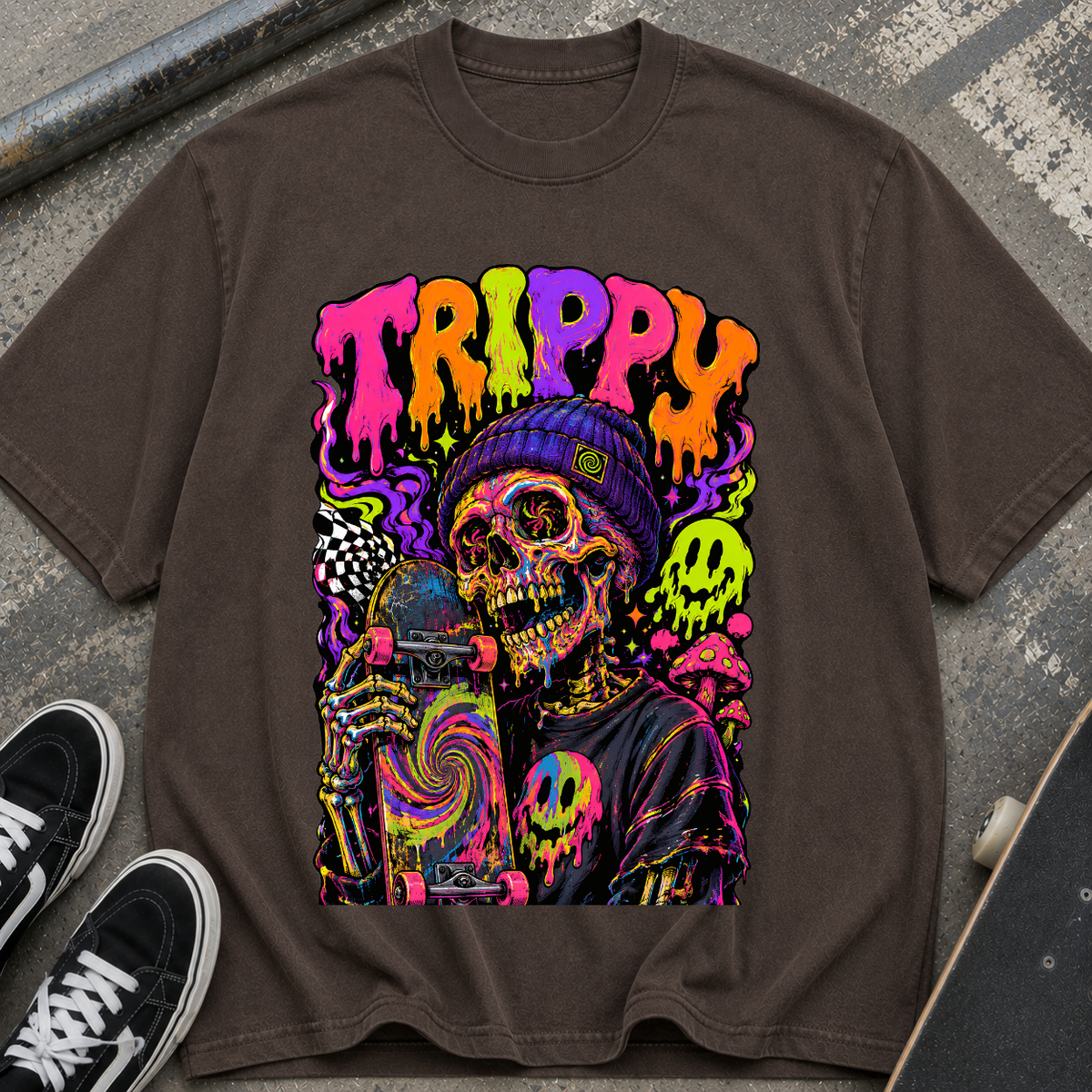 Trippy Neon Skull T-Shirt