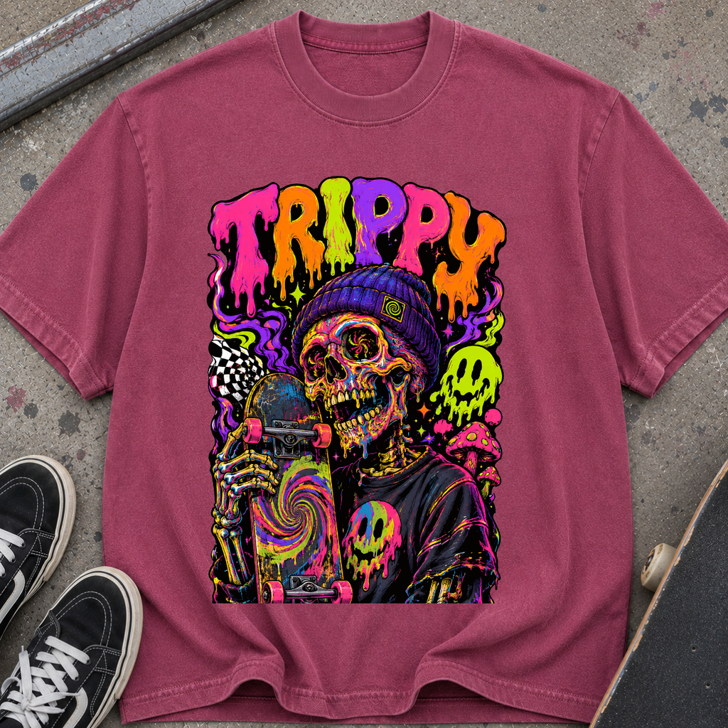 Trippy Neon Skull T-Shirt