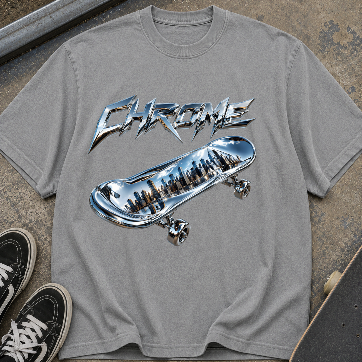 Chrome Skateboard Graphic T‑Shirt