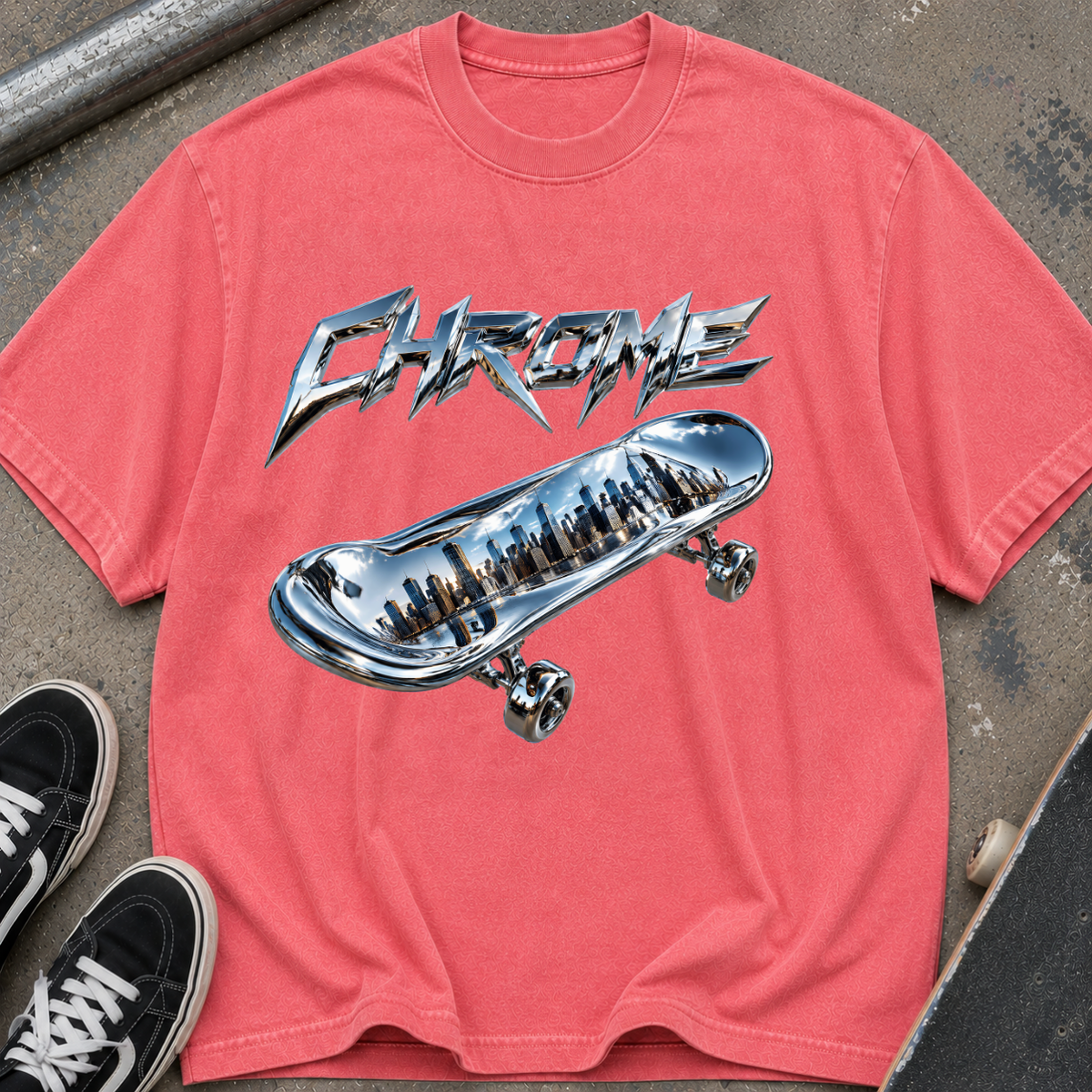 Chrome Skateboard Graphic T‑Shirt