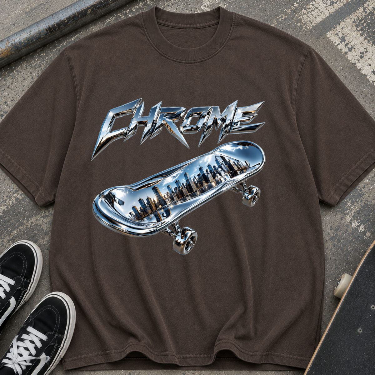 Chrome Skateboard Graphic T‑Shirt