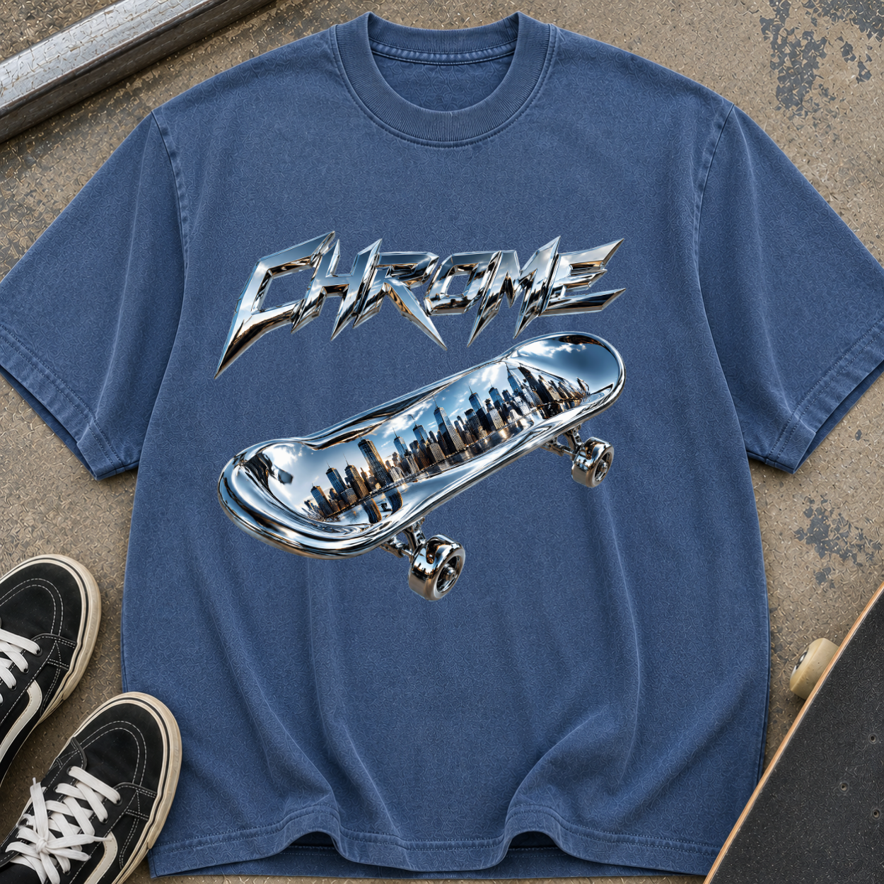 Chrome Skateboard Graphic T‑Shirt