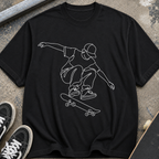 Skateboard Line Art T-Shirt