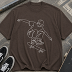 Skateboard Line Art T-Shirt