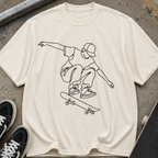 Skateboard Line Art T-Shirt