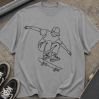 Skateboard Line Art T-Shirt