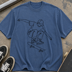 Skateboard Line Art T-Shirt