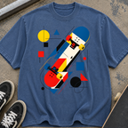 Abstract Skateboard Graphic T-Shirt