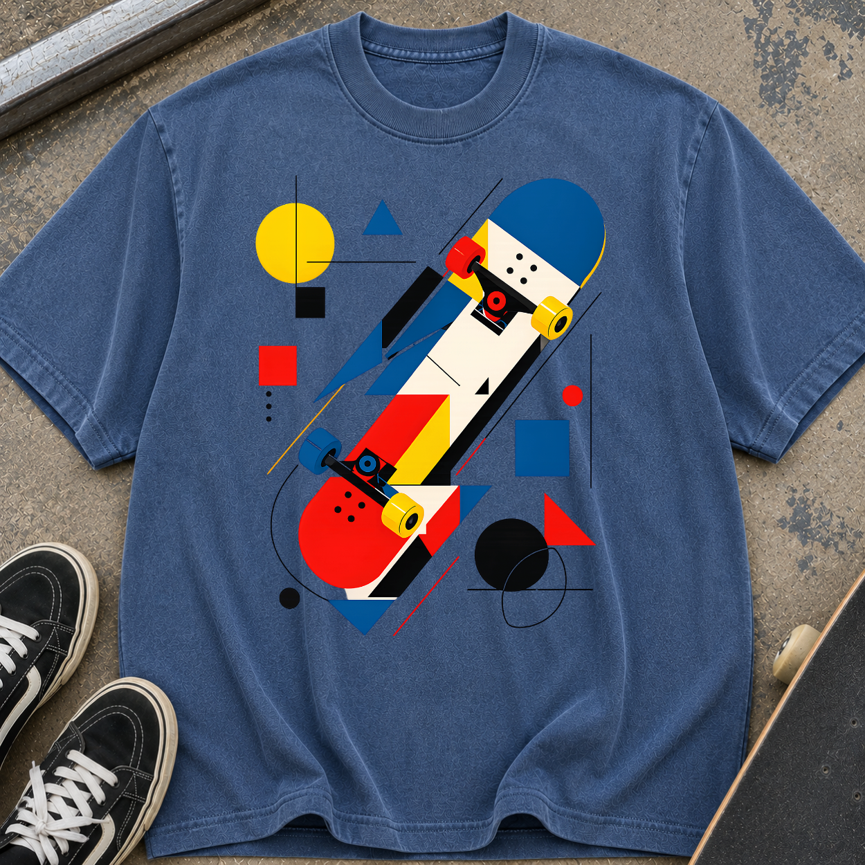 Abstract Skateboard Graphic T-Shirt