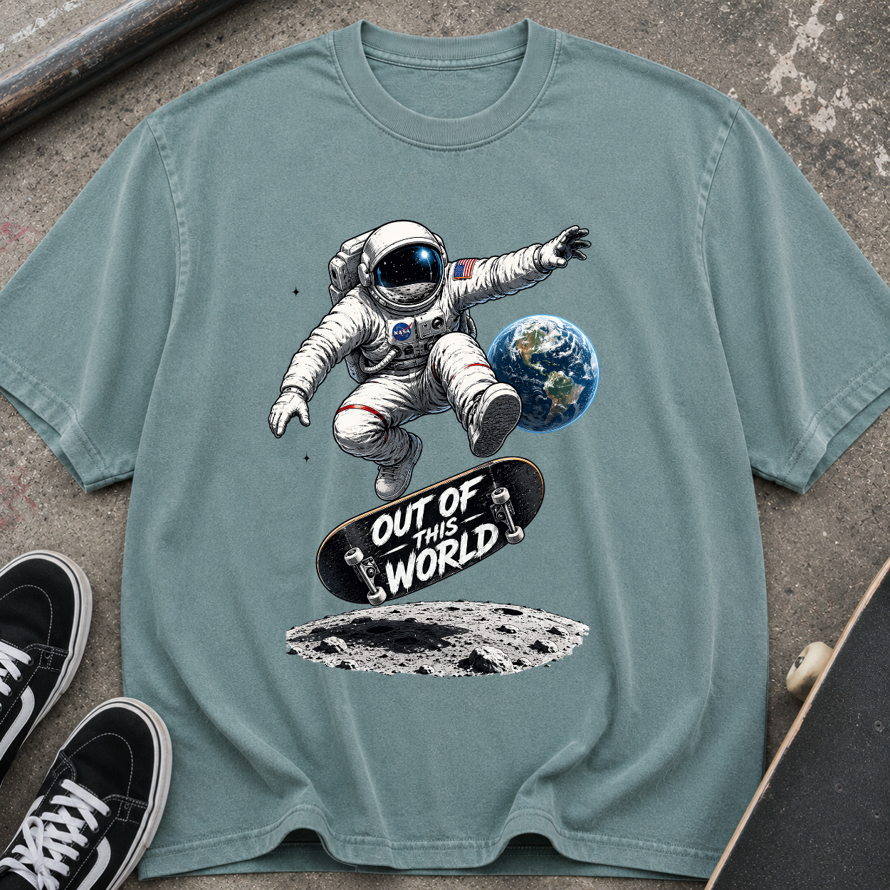 Astronaut Skateboard T-Shirt