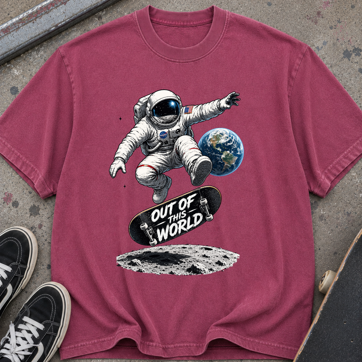 Astronaut Skateboard T-Shirt
