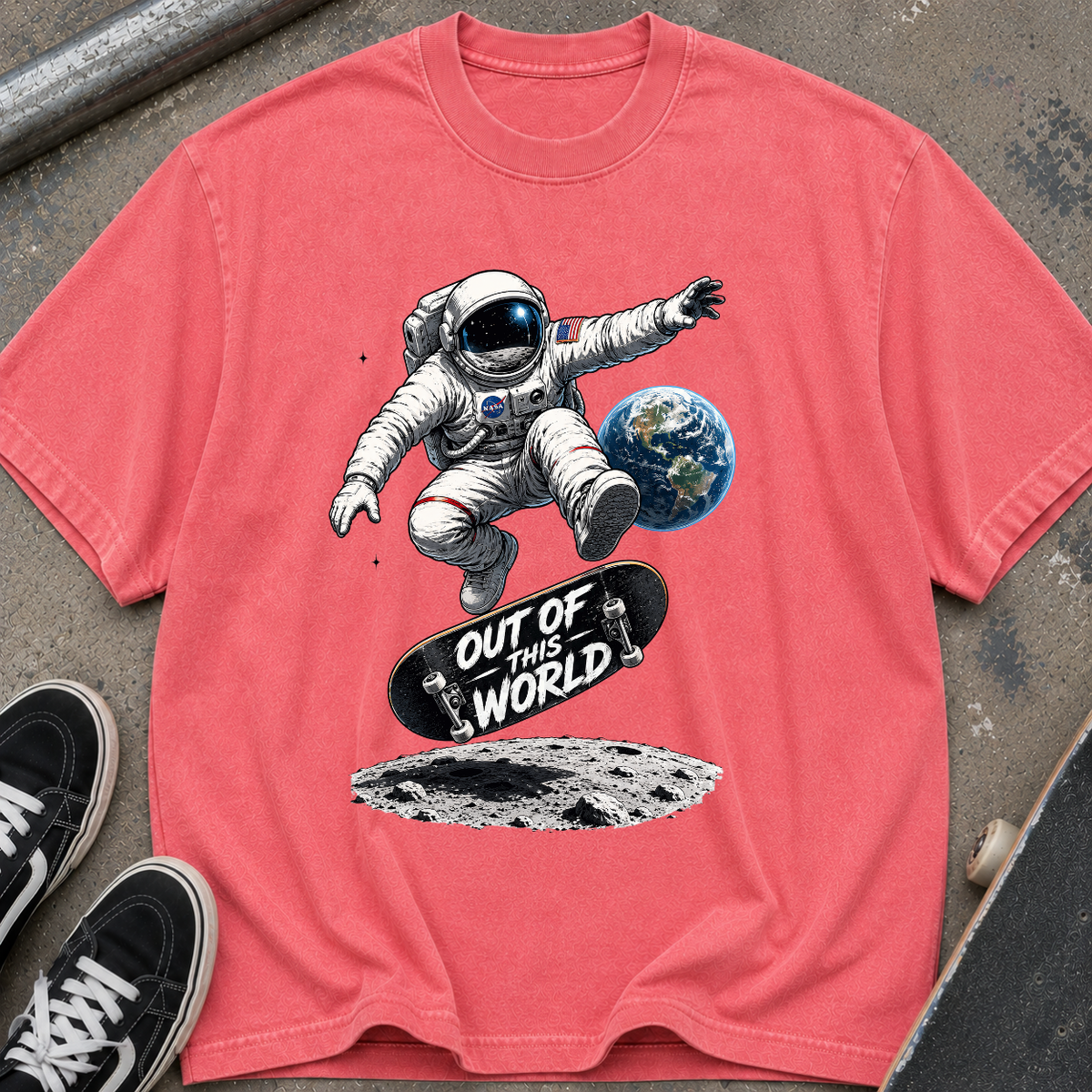 Astronaut Skateboard T-Shirt