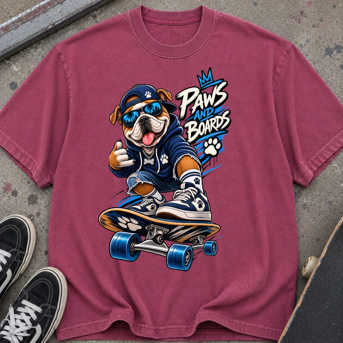 Skateboarding Pug T-Shirt