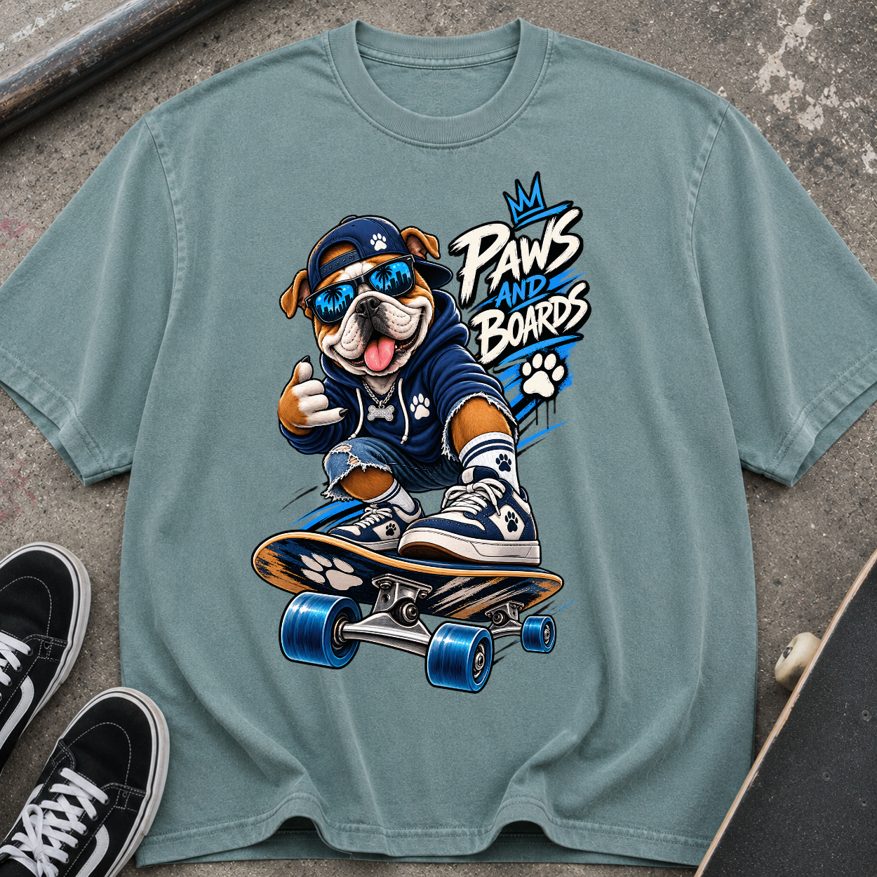 Skateboarding Pug T-Shirt