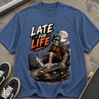 Late For Life Skeleton Surf T-Shirt