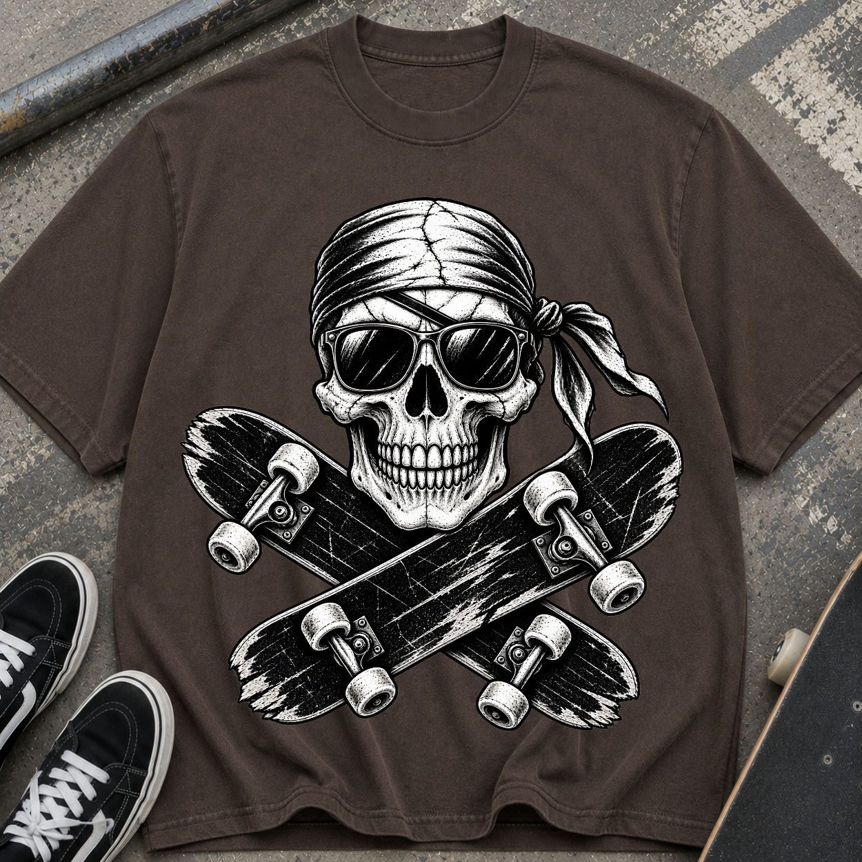 Skull & Crossed Skateboards Tee