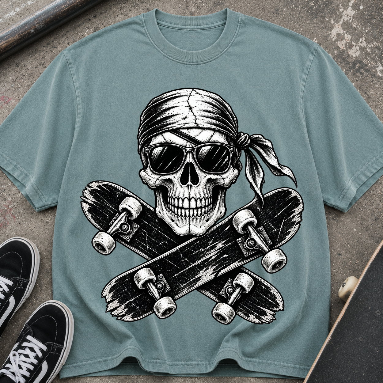 Skull & Crossed Skateboards Tee