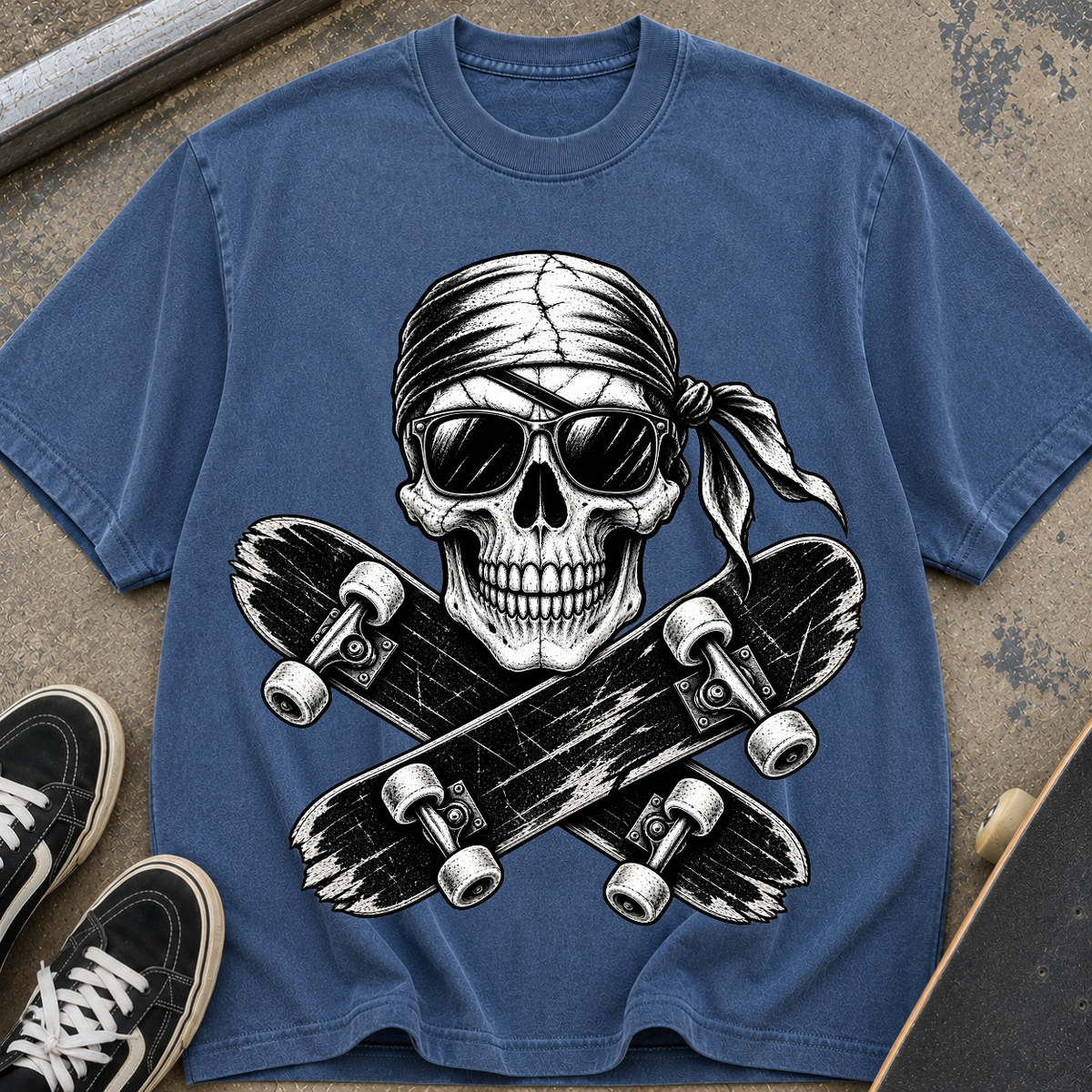 Skull & Crossed Skateboards Tee