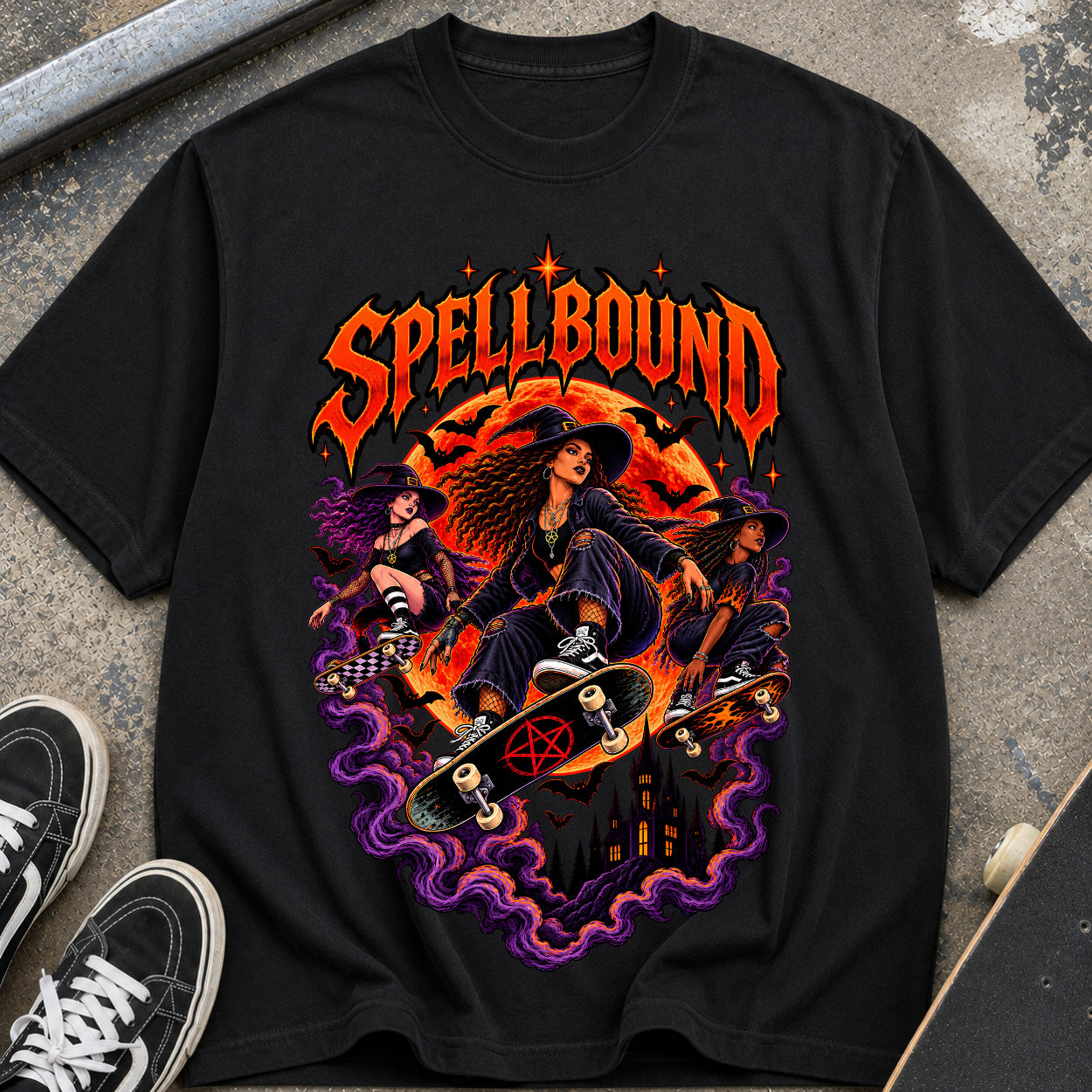 Spellbound Skate Witch T‑Shirt