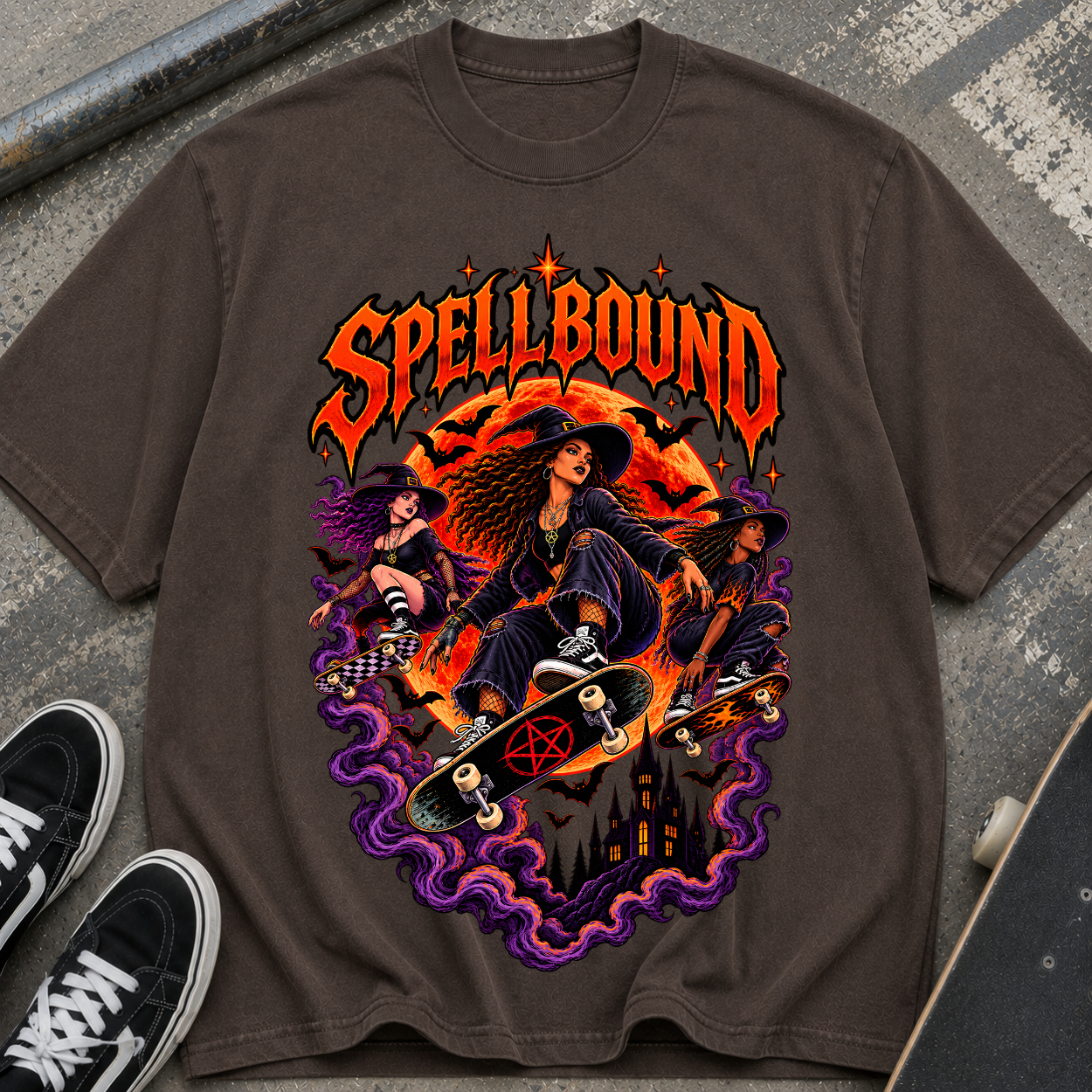 Spellbound Skate Witch T‑Shirt