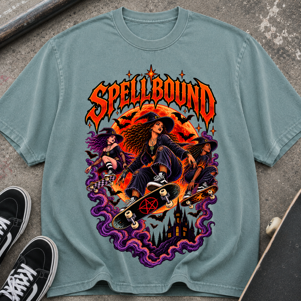 Spellbound Skate Witch T‑Shirt