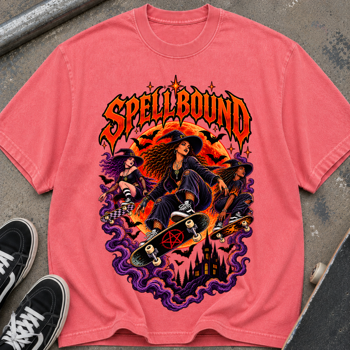 Spellbound Skate Witch T‑Shirt