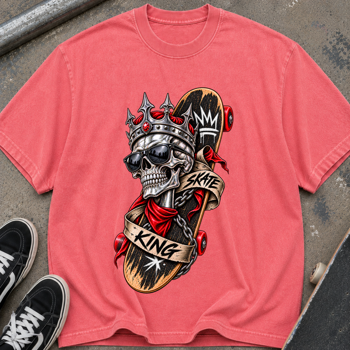 Skull King Skateboard T-Shirt