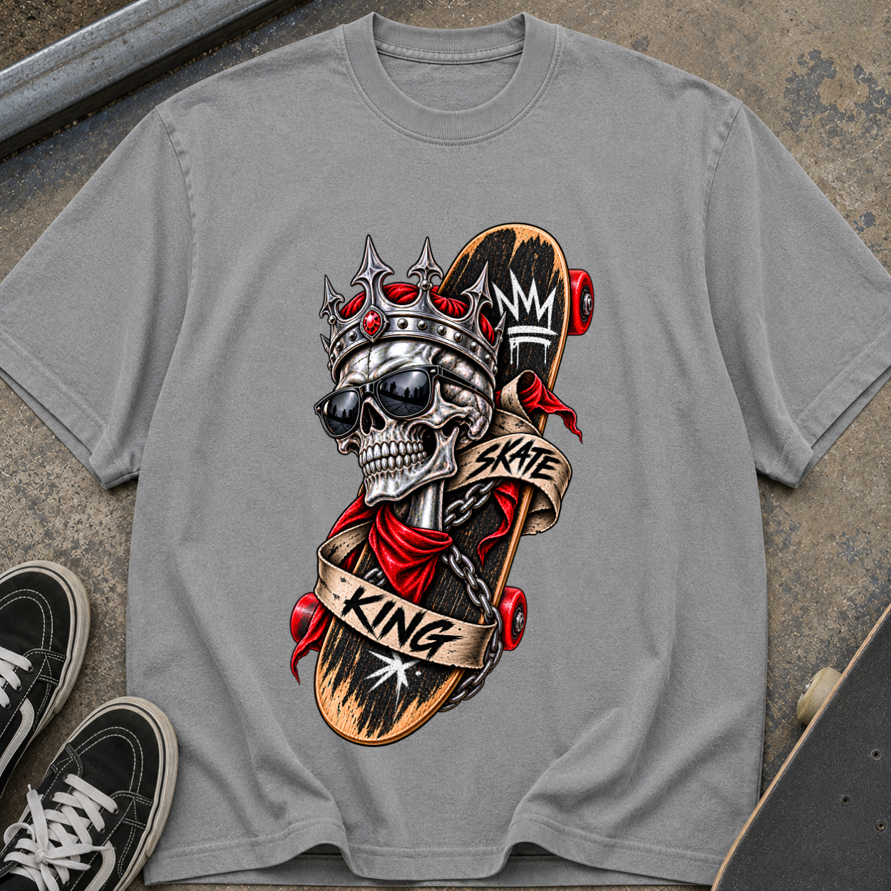 Skull King Skateboard T-Shirt