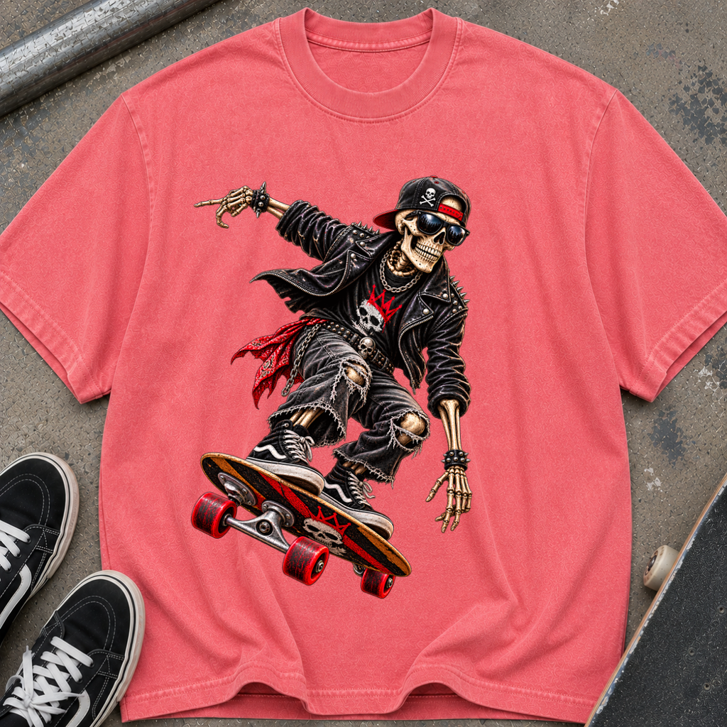 Skater Skeleton Skateboard T-Shirt