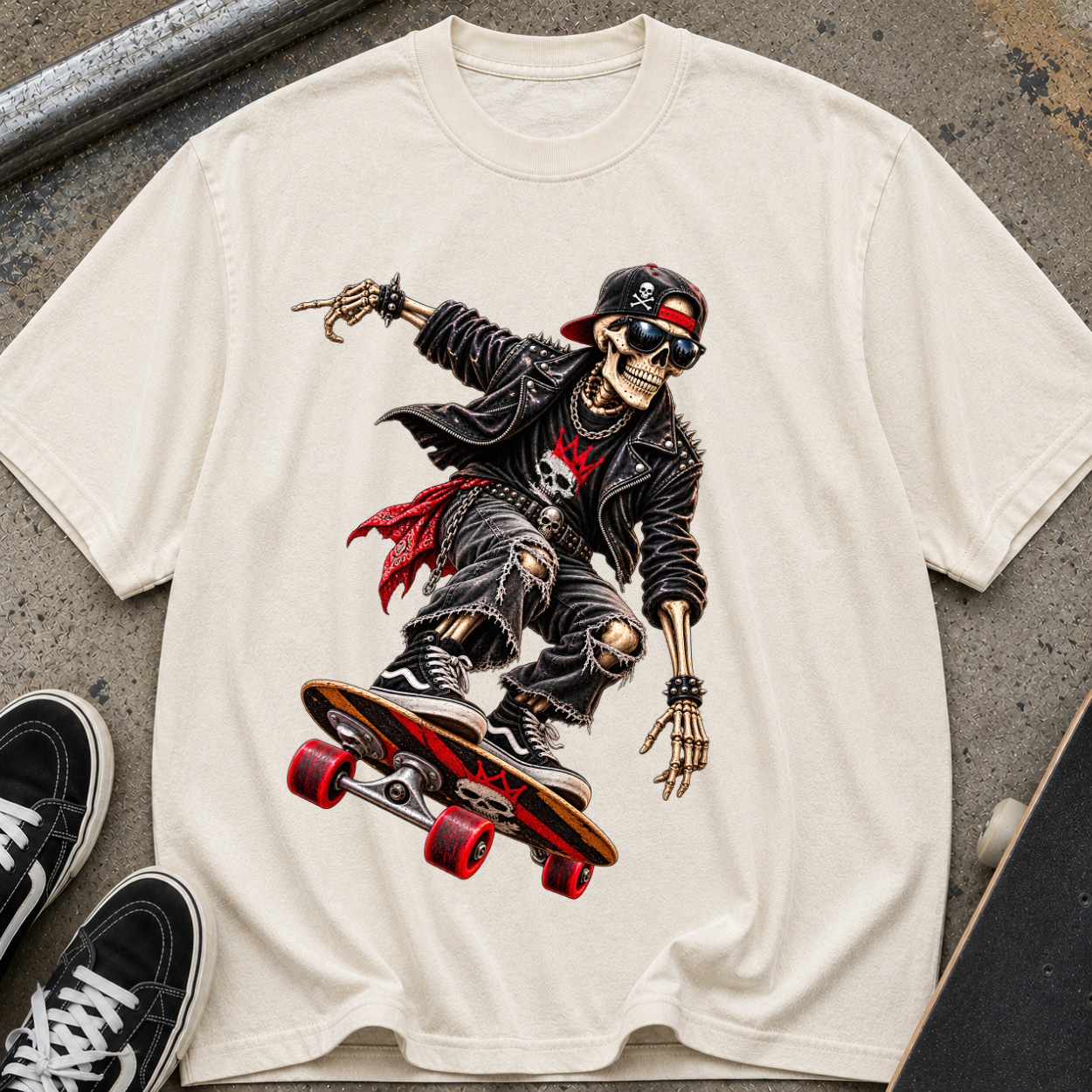 Skater Skeleton Skateboard T-Shirt