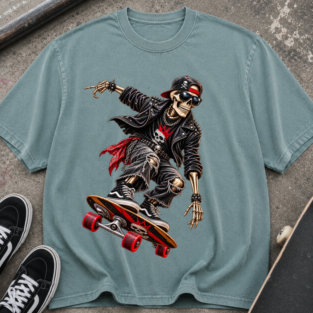 Skater Skeleton Skateboard T-Shirt