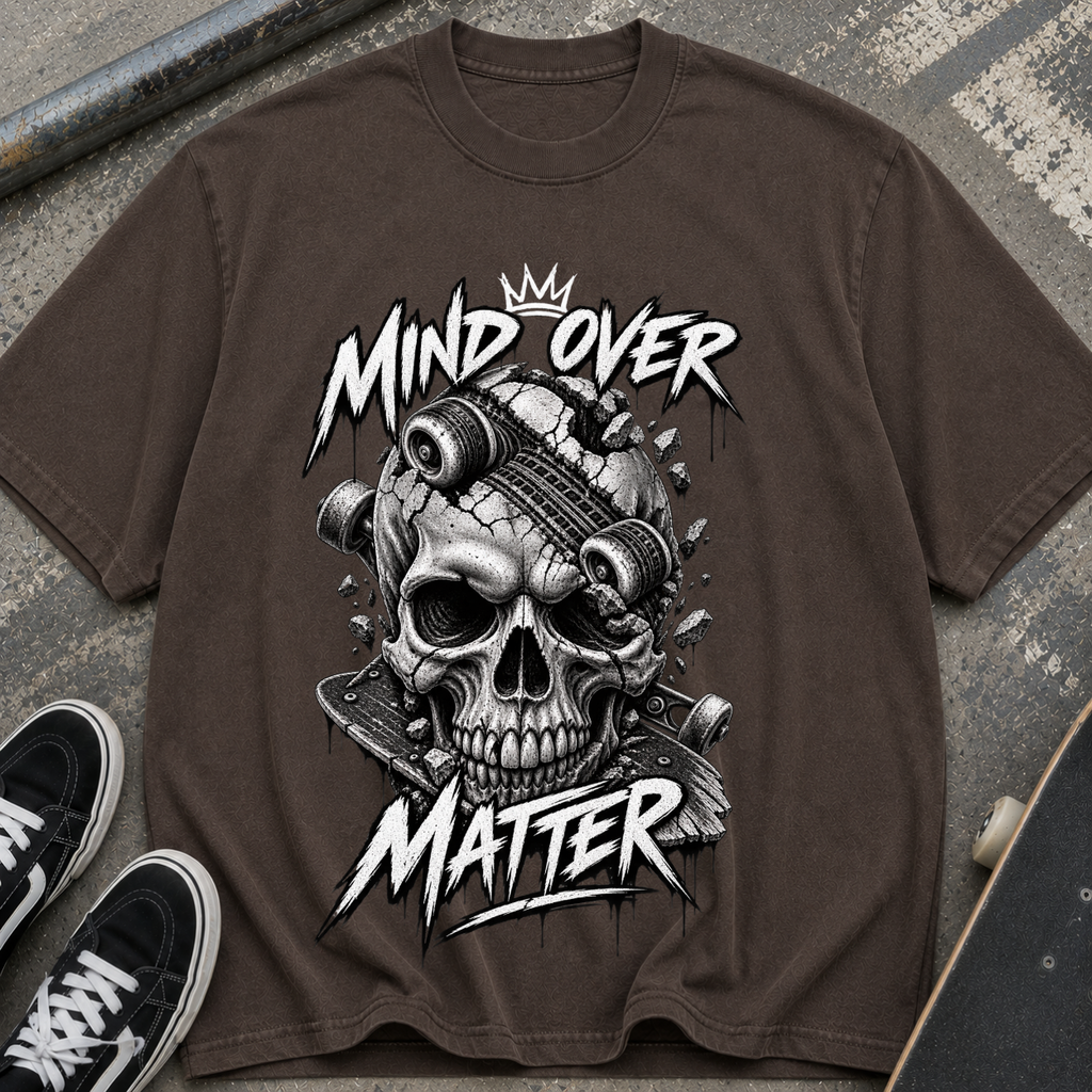 Mind Over Matter Skull Graphic T‑Shirt