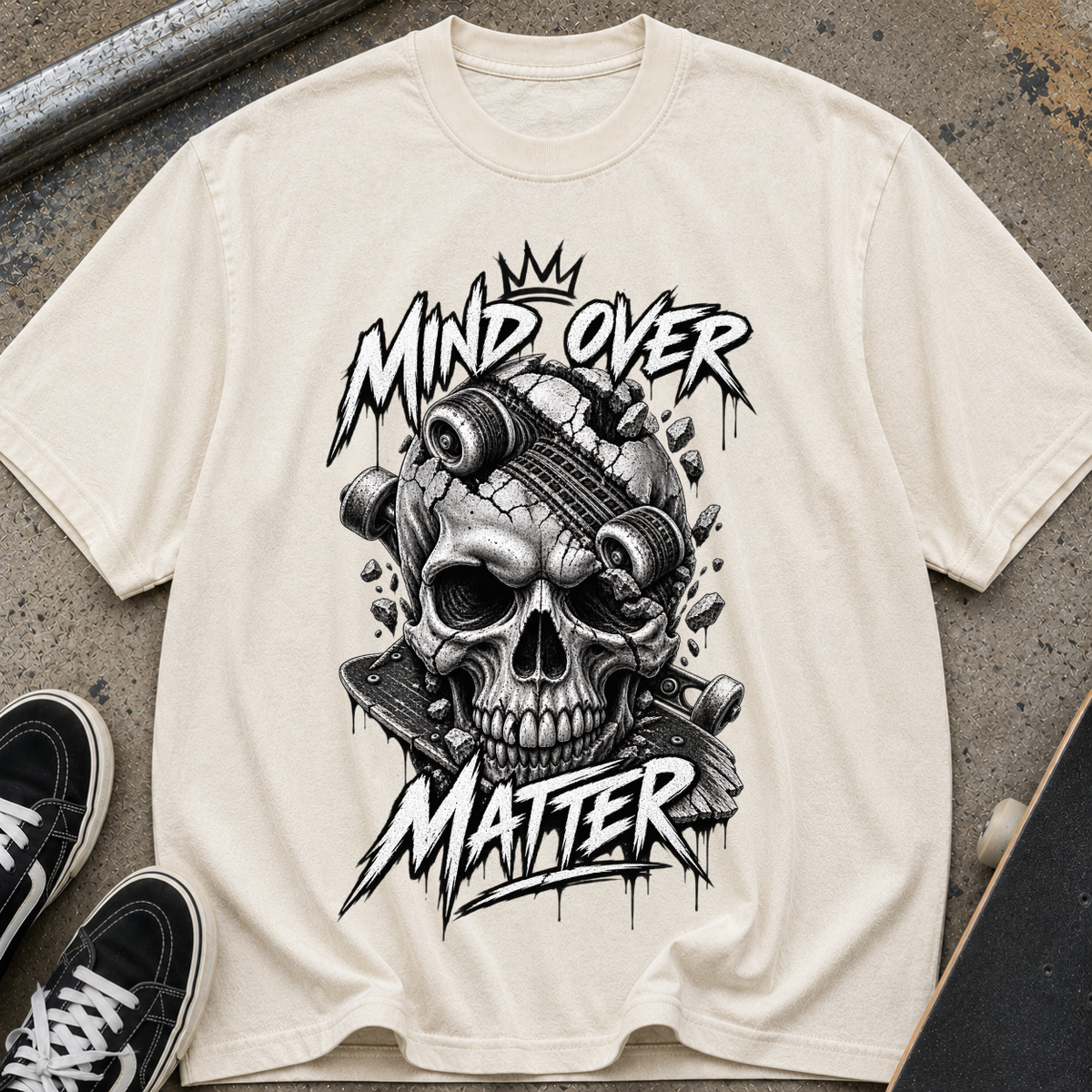 Mind Over Matter Skull Graphic T‑Shirt